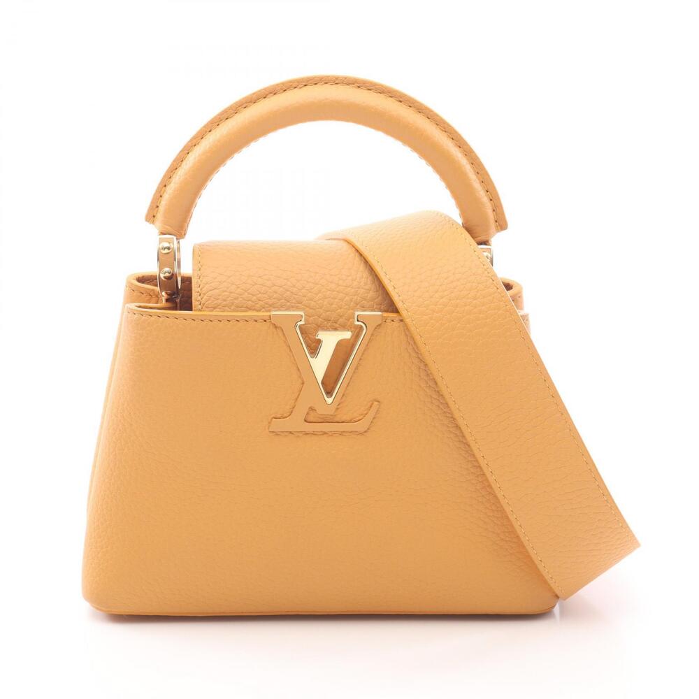 Louis Vuitton Capucines Handbag Leather Yellow Ochre